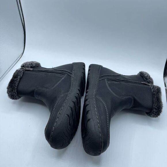 Khombu size 8 side zip faux fur ankle boots - Picture 2 of 8